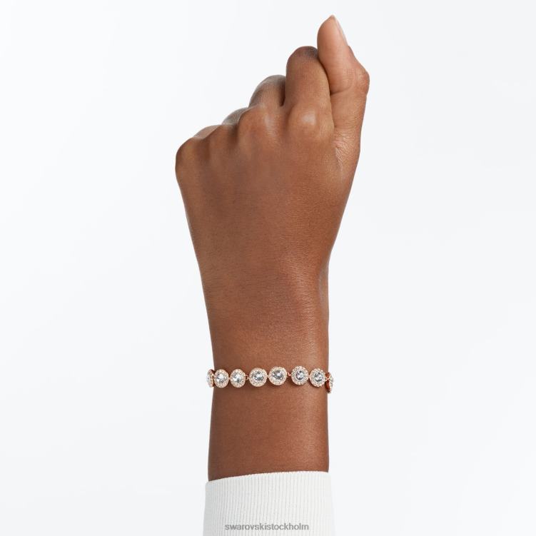 Swarovski ängla armband P28L551 Smycken rund skuren, pave, vit, roséguld pläterad