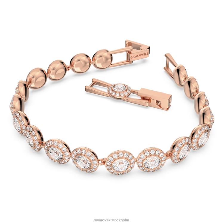 Swarovski ängla armband P28L551 Smycken rund skuren, pave, vit, roséguld pläterad