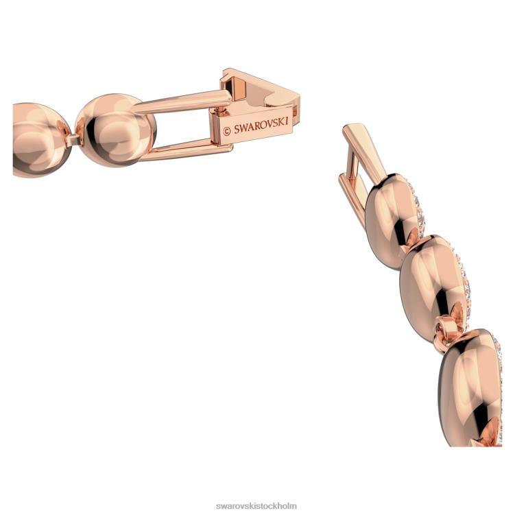 Swarovski ängla armband P28L551 Smycken rund skuren, pave, vit, roséguld pläterad