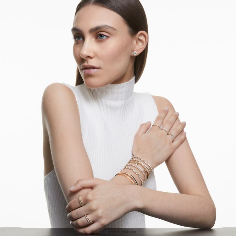 Swarovski ängla armband P28L551 Smycken rund skuren, pave, vit, roséguld pläterad