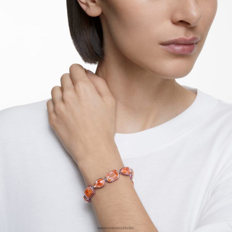 Swarovski orbita armband P28L582 Smycken magnetisk stängning, blandade snitt, flerfärgad, rodiumpläterad