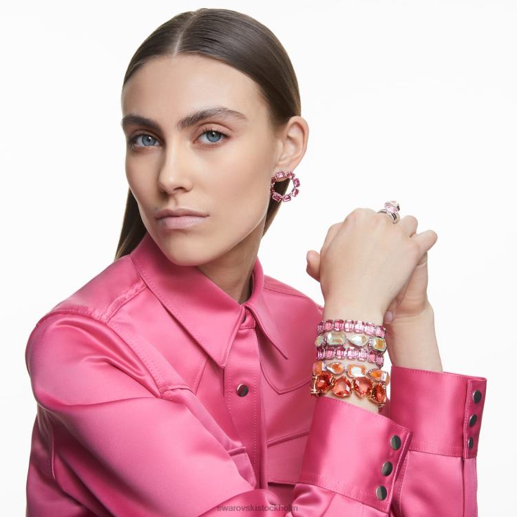 Swarovski orbita armband P28L582 Smycken magnetisk stängning, blandade snitt, flerfärgad, rodiumpläterad