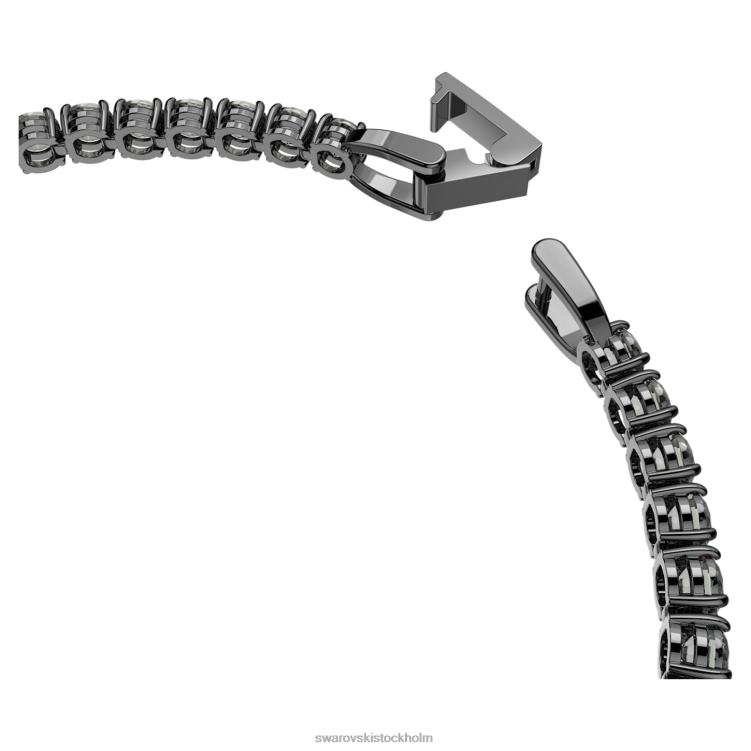 Swarovski tennis deluxe armband P28L550 Smycken rundskuren, grå, ruteniumpläterad