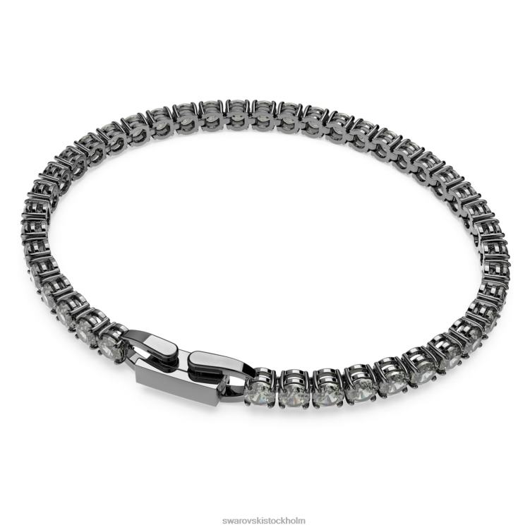 Swarovski tennis deluxe armband P28L550 Smycken rundskuren, grå, ruteniumpläterad