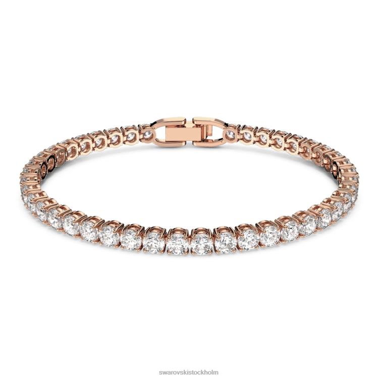 Swarovski tennis deluxe armband P28L553 Smycken rund skuren, vit, roséguld pläterad