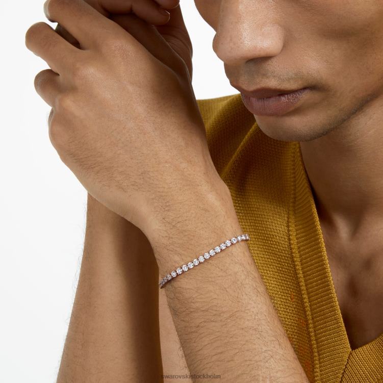Swarovski tennis deluxe armband P28L553 Smycken rund skuren, vit, roséguld pläterad