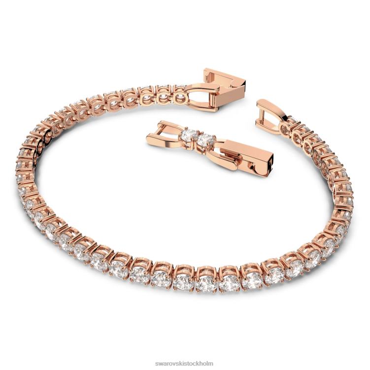 Swarovski tennis deluxe armband P28L553 Smycken rund skuren, vit, roséguld pläterad