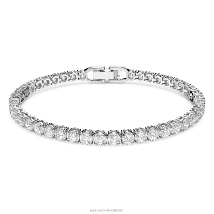 Swarovski tennis deluxe armband P28L556 Smycken rund skuren, vit, rodiumpläterad