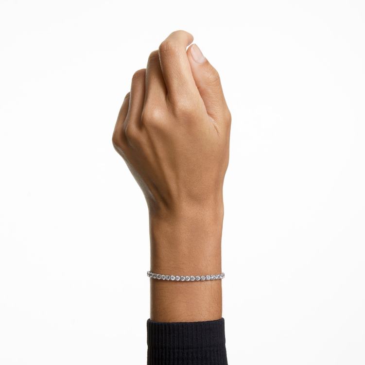 Swarovski tennis deluxe armband P28L562 Smycken rund skuren, vit, rodiumpläterad