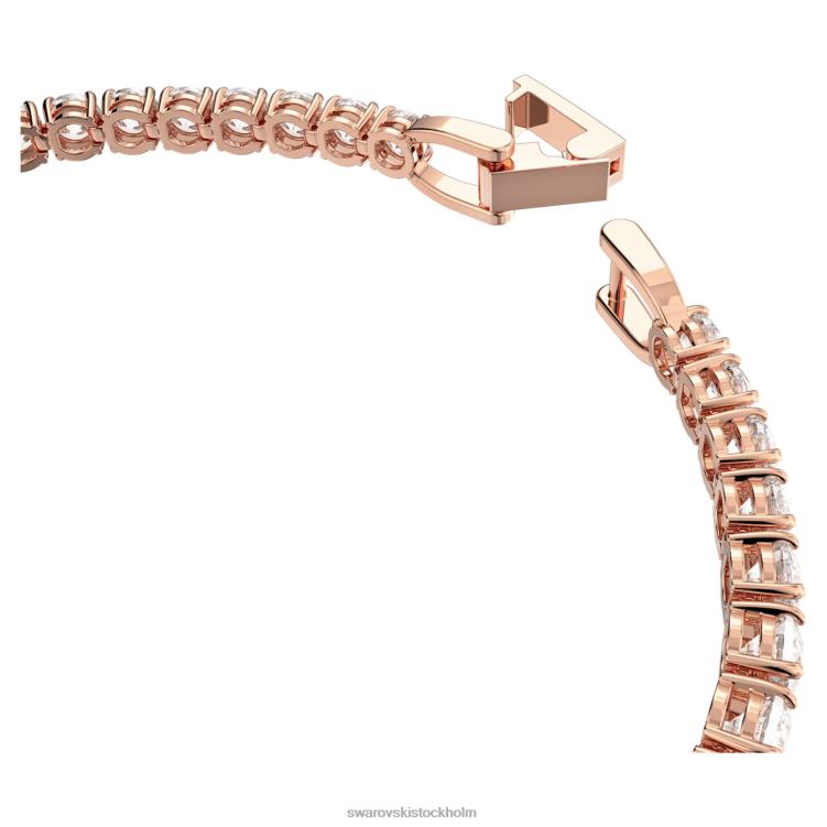 Swarovski tennis deluxe armband P28L573 Smycken rund skuren, vit, roséguld pläterad