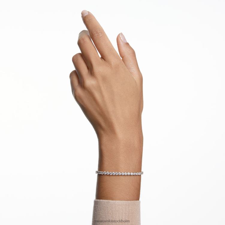 Swarovski tennis deluxe armband P28L585 Smycken rund skuren, vit, guldfärgad