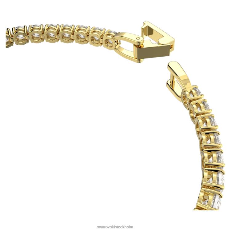 Swarovski tennis deluxe armband P28L585 Smycken rund skuren, vit, guldfärgad