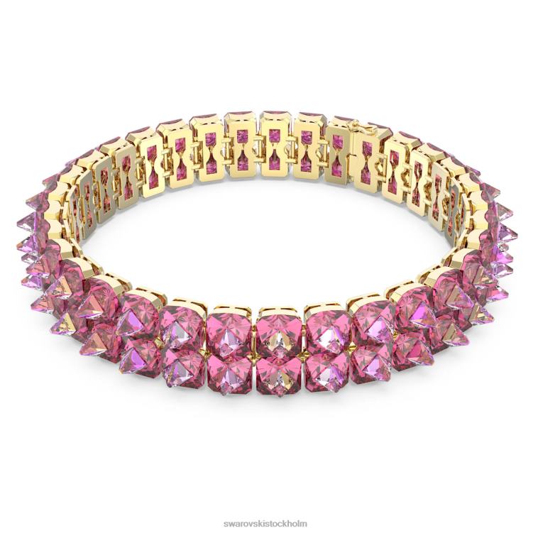 Swarovski Ortyx choker P28L344 Smycken pyramidskuren, rosa, guldfärgad