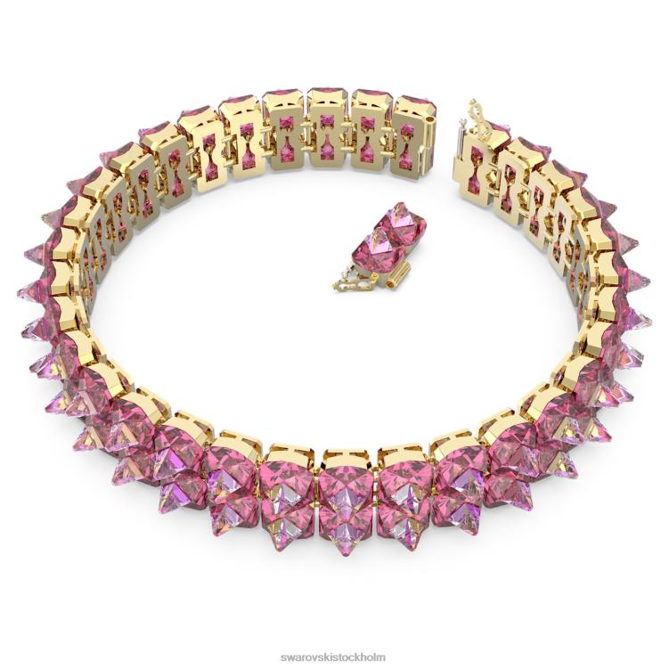 Swarovski Ortyx choker P28L344 Smycken pyramidskuren, rosa, guldfärgad