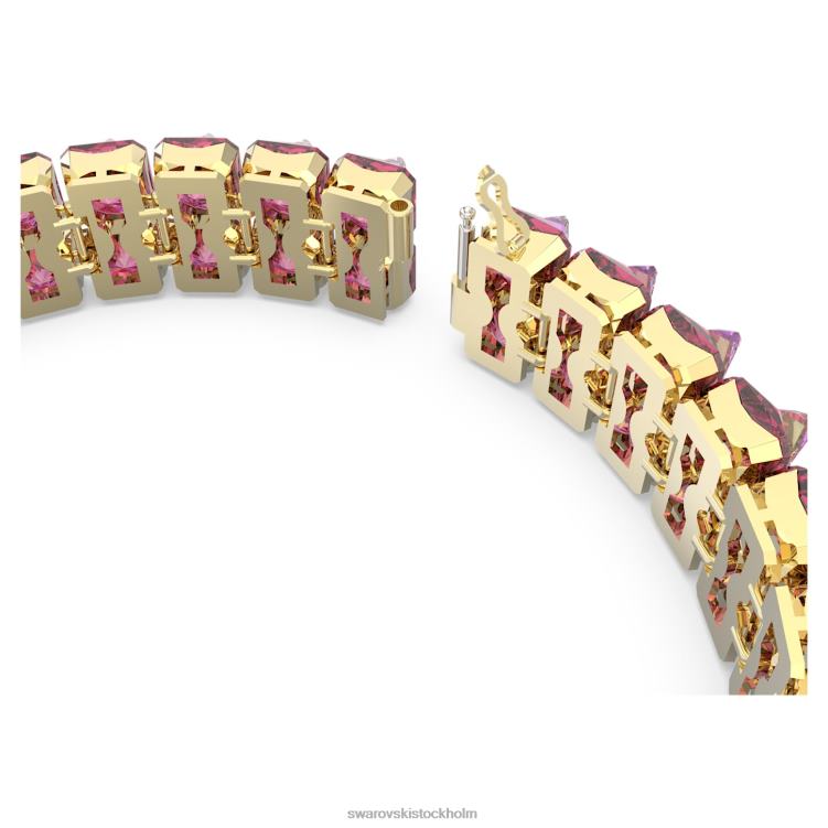 Swarovski Ortyx choker P28L344 Smycken pyramidskuren, rosa, guldfärgad