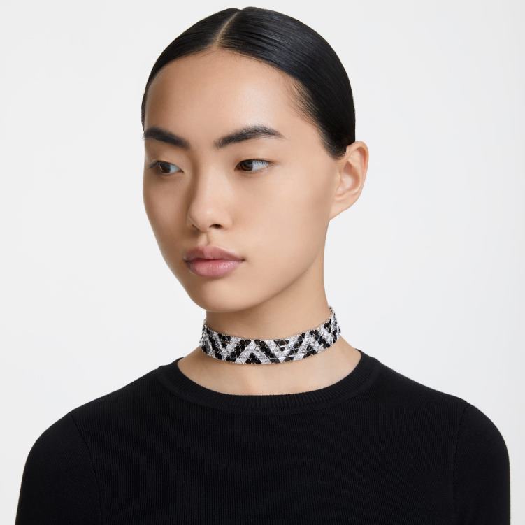 Swarovski Ortyx choker P28L359 Smycken triangelskuren, svart, rodiumpläterad