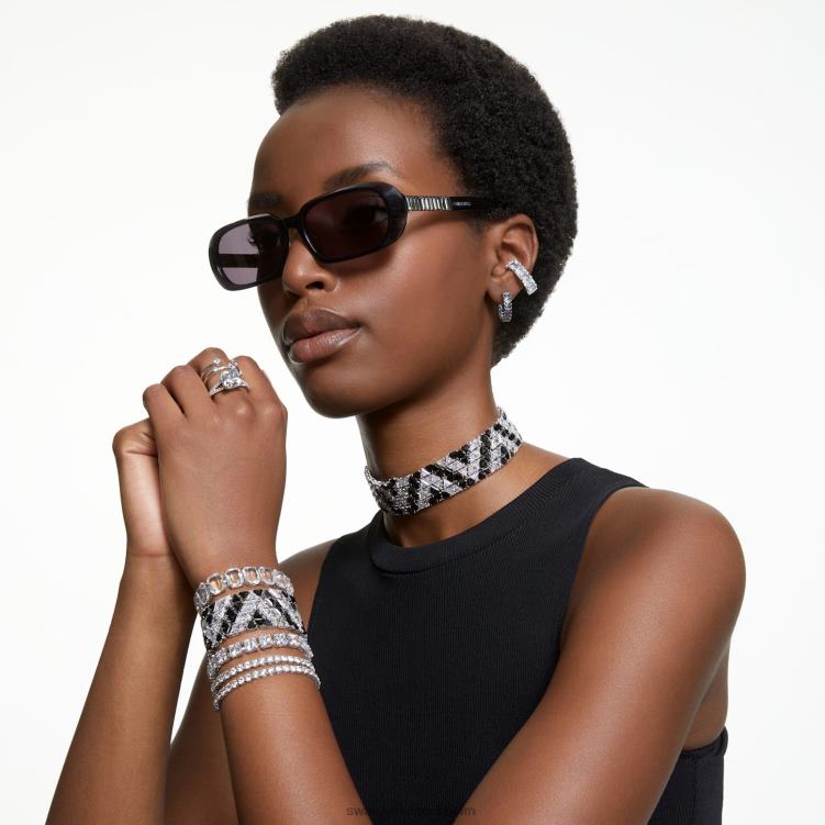 Swarovski Ortyx choker P28L359 Smycken triangelskuren, svart, rodiumpläterad
