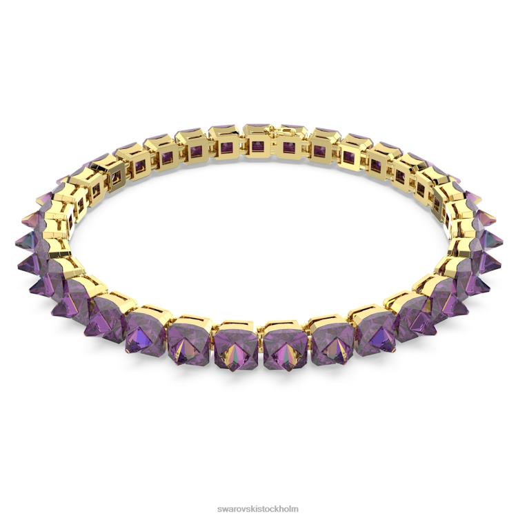 Swarovski Ortyx choker P28L365 Smycken pyramidskuren, lila, guldfärgad