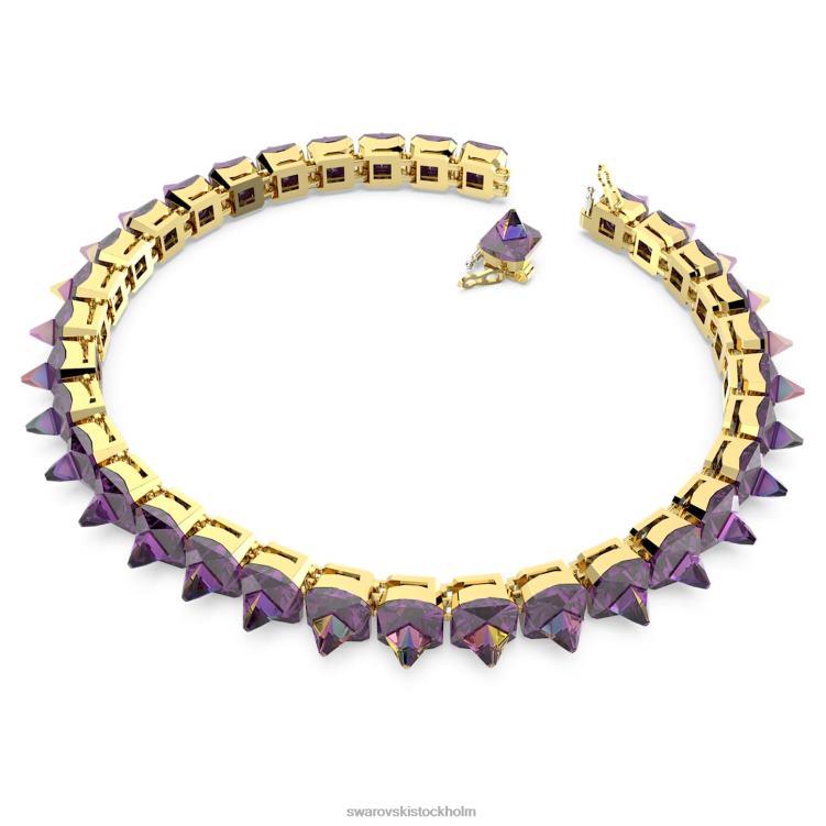 Swarovski Ortyx choker P28L365 Smycken pyramidskuren, lila, guldfärgad