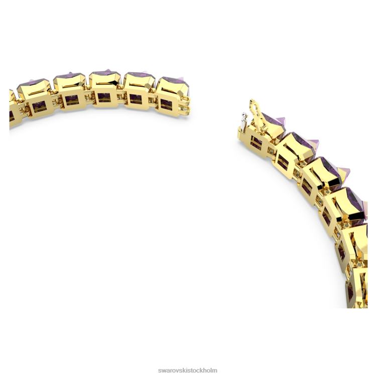 Swarovski Ortyx choker P28L365 Smycken pyramidskuren, lila, guldfärgad