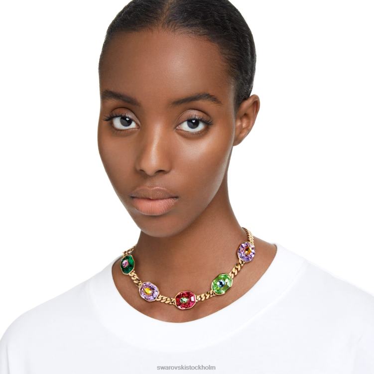 Swarovski chroma choker P28L366 Smycken blandade snitt, flerfärgade, guldfärgade