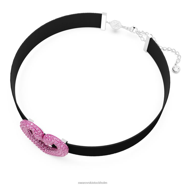 Swarovski en choker P28L357 Smycken hjärta, rosa, rodiumpläterad