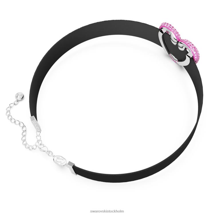 Swarovski en choker P28L357 Smycken hjärta, rosa, rodiumpläterad