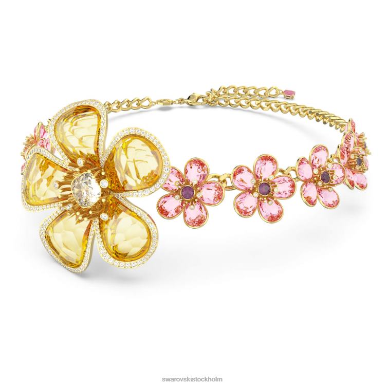 Swarovski florere choker P28L364 Smycken blomma, flerfärgad, guldfärgad
