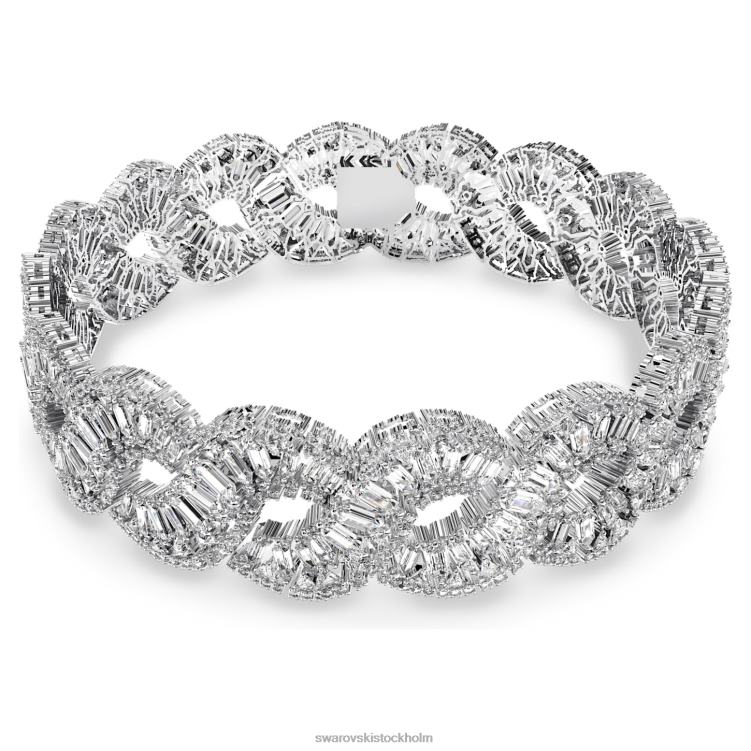 Swarovski hyperbel choker P28L349 Smycken blandade snitt, våg, vit, rodiumpläterad