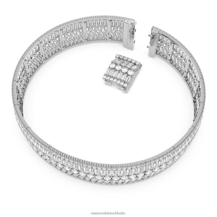 Swarovski hyperbel choker P28L368 Smycken blandade snitt, vita, rodiumpläterade