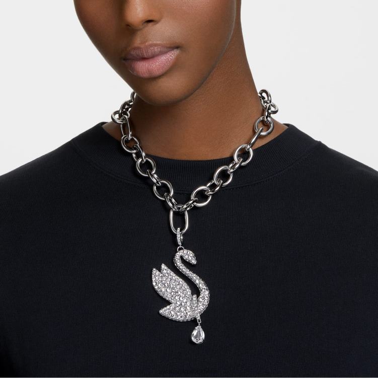 Swarovski ikonisk svanchoker P28L363 Smycken svan, vit, rodiumpläterad