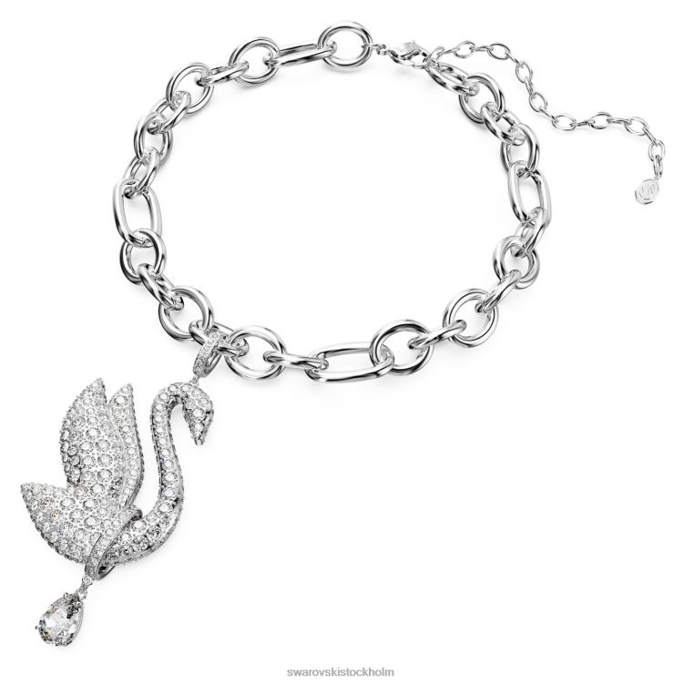 Swarovski ikonisk svanchoker P28L363 Smycken svan, vit, rodiumpläterad