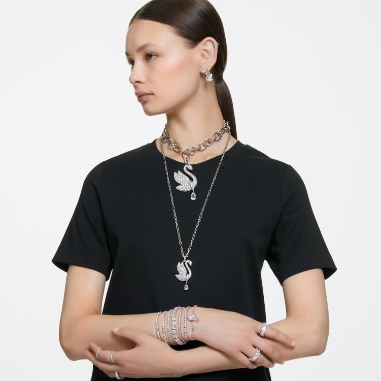 Swarovski ikonisk svanchoker P28L363 Smycken svan, vit, rodiumpläterad