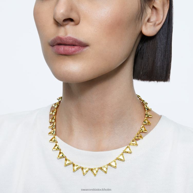 Swarovski Ortyx halsband P28L147 Smycken triangelskuren, gul, guldfärgad