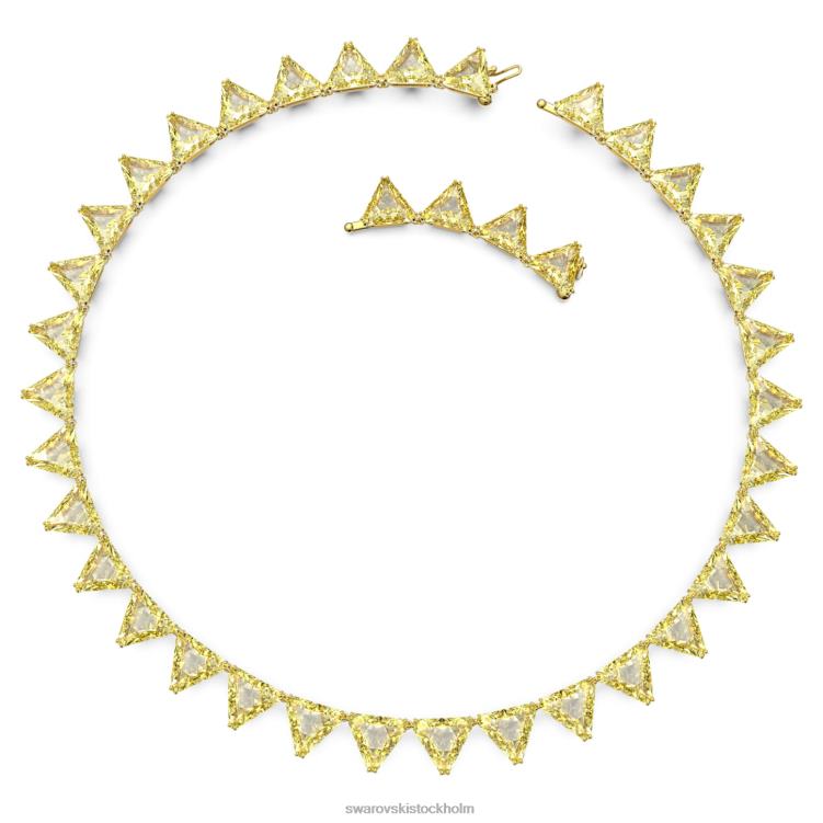 Swarovski Ortyx halsband P28L147 Smycken triangelskuren, gul, guldfärgad