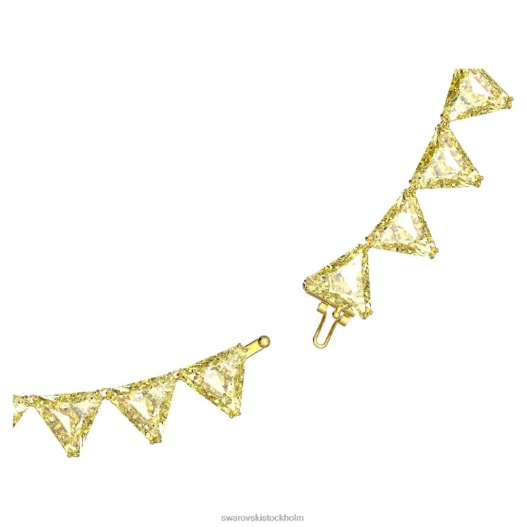 Swarovski Ortyx halsband P28L147 Smycken triangelskuren, gul, guldfärgad
