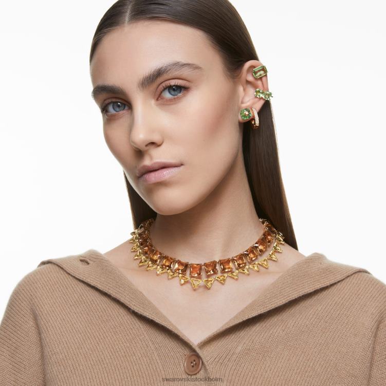 Swarovski Ortyx halsband P28L147 Smycken triangelskuren, gul, guldfärgad