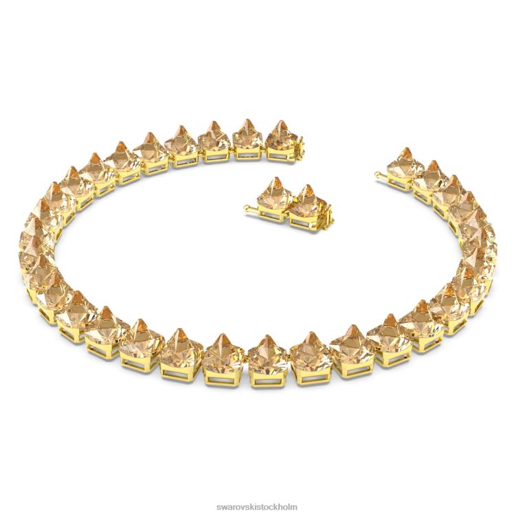Swarovski Ortyx halsband P28L351 Smycken pyramidskuren, guldton, guldfärgad