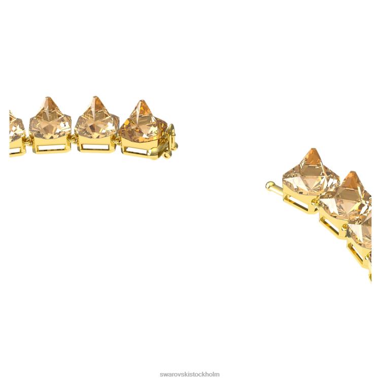 Swarovski Ortyx halsband P28L351 Smycken pyramidskuren, guldton, guldfärgad