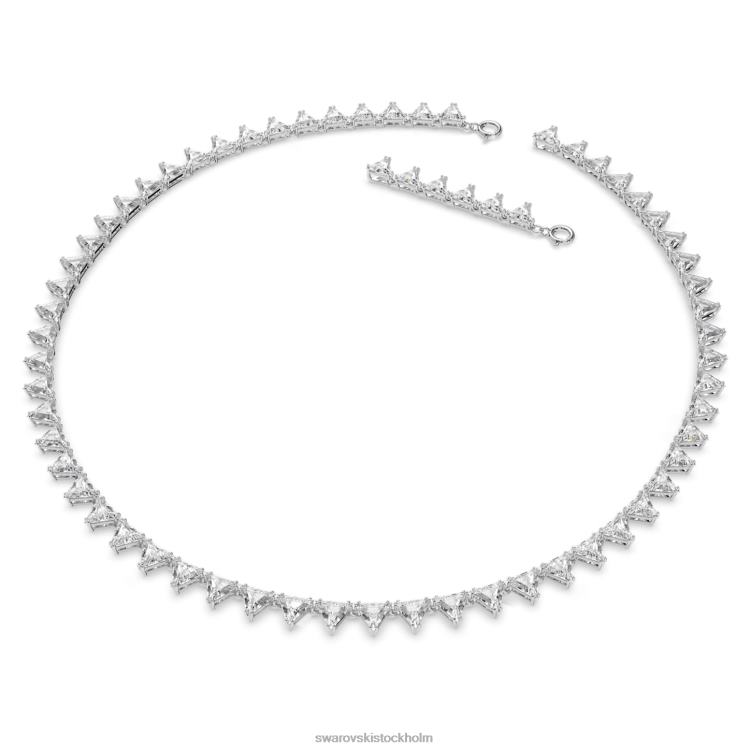 Swarovski Ortyx halsband P28L54 Smycken triangelskuren, vit, rodiumpläterad