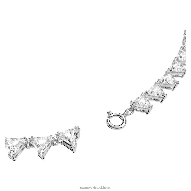 Swarovski Ortyx halsband P28L54 Smycken triangelskuren, vit, rodiumpläterad