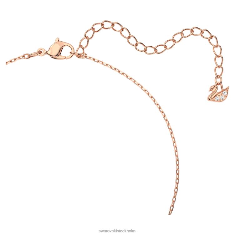 Swarovski bländande svan y halsband P28L25 Smycken svan, rosa, roséguld pläterad