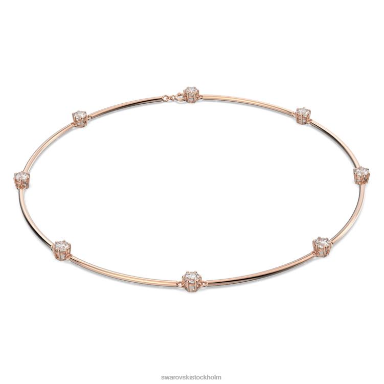 Swarovski constella halsband P28L55 Smycken rund skuren, vit, roséguld pläterad