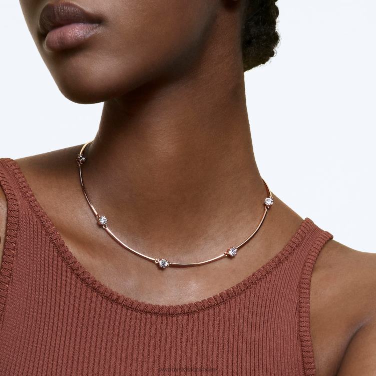Swarovski constella halsband P28L55 Smycken rund skuren, vit, roséguld pläterad