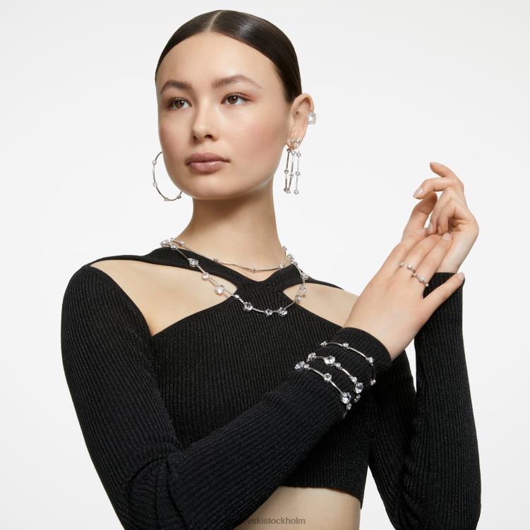 Swarovski constella halsband P28L77 Smycken blandade runda snitt, vita, rodiumpläterade