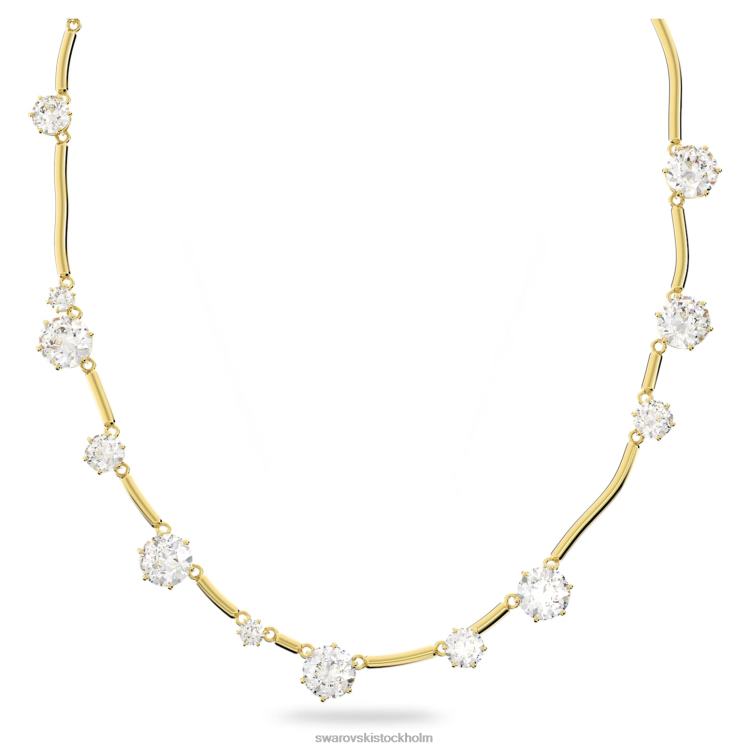 Swarovski constella halsband P28L99 Smycken blandade runda snitt, vit, guldfärgad pläterad