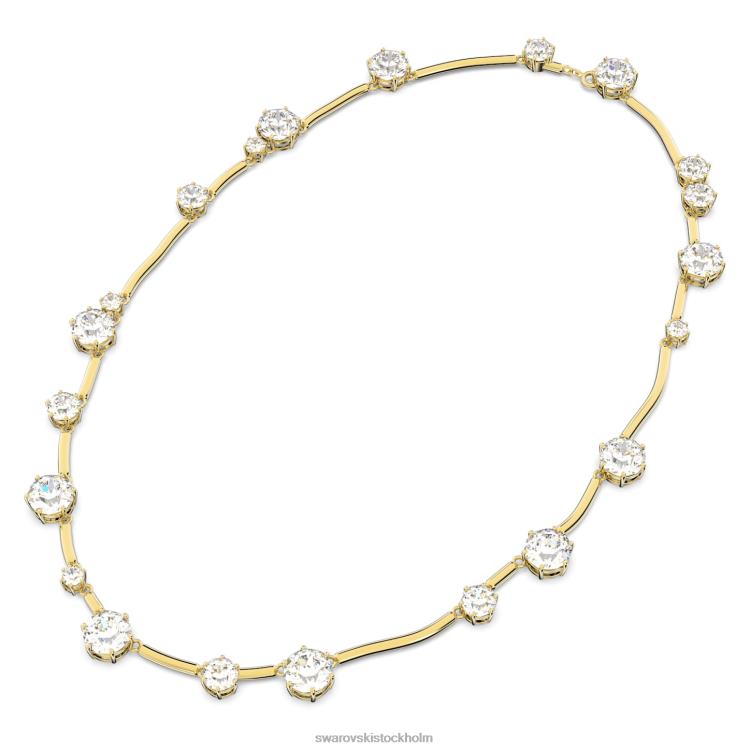 Swarovski constella halsband P28L99 Smycken blandade runda snitt, vit, guldfärgad pläterad