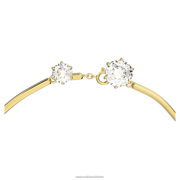 Swarovski constella halsband P28L99 Smycken blandade runda snitt, vit, guldfärgad pläterad