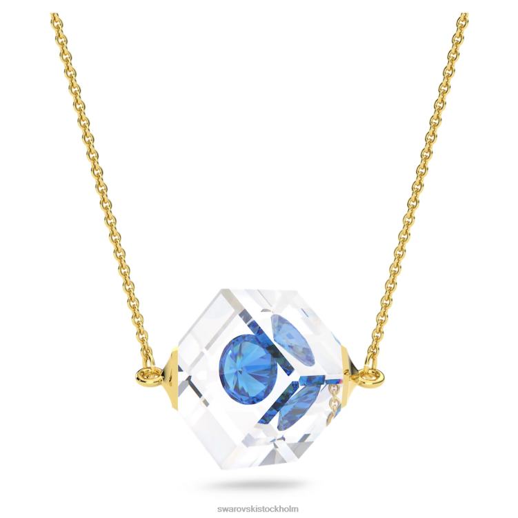 Swarovski curiosa halsband P28L145 Smycken flytande chaton, blå, guldfärgad