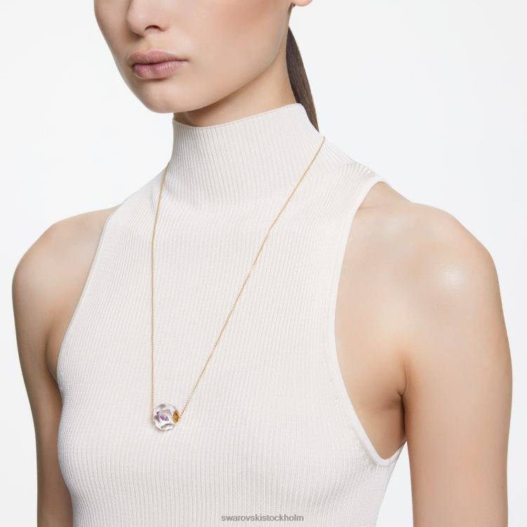 Swarovski curiosa halsband P28L149 Smycken flytande chaton, rosa, guldfärgad